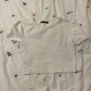 White Zara baby tee